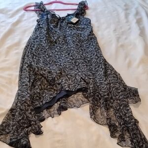 Arizona Jean Co. Woman's Sleeveless Navy Butterflies Dress, Size: L